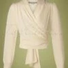 50s Darla Wrap Blouse In Antique White 1 50s Darla Wrap Blouse In Antique White -King Louie Shop 189806 Rock N Romance 36585 Blouse White Wrap Bow 11122020 004 E category