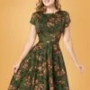50s Leila Swing Dress In Khaki -King Louie Shop 190026 Timeless 34915 Leila Swing Dress Olive20201103 020LW category