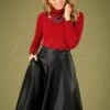 Vixen 50s Bushra Faux Leather Swing Skirt In Black -King Louie Shop 190513 Vixen 33841 Bushra Black Faux Leather Skirt 20200528 040MW category