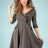 Vixen 50s Marica Herringbone Swing Dress In Grey -King Louie Shop 190600 Vixen 33910 Swingdress Marica Herrinbone Greys 20200528 004 kopiren 040MW category