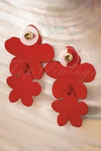 70s Flower Child Earrings In Red - Image 4