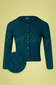 50s Jennie Cardigan In Petrol Blue