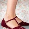 50s London T-Strap Flats In Wine Red -King Louie Shop 196306 Charlie Stone 37651 London Tstrap Red Flats Ballerina 20210225 0011V category