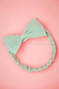 50s Dionne Bow Head Band In Mint 5 50s Dionne Bow Head Band In Mint - Image 3