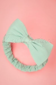 50s Dionne Bow Head Band In Mint