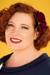 50s Be My Valentine Hairpin In Burgundy