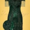 20s Marta Flapper Dress In Forest Green