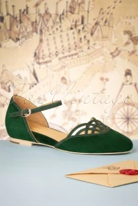 50s Serpente Flats In Emerald Green