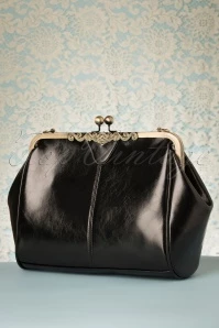 20s Vintage Frame Kisslock Clasp Bag In Black 5 20s Vintage Frame Kisslock Clasp Bag In Black - Image 3