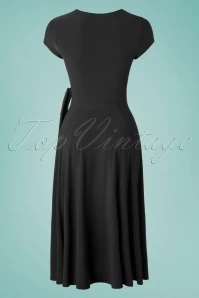 50s Layla Cross Over Dress In Black 6 50s Layla Cross Over Dress In Black - Image 4