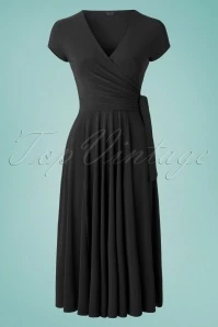 50s Layla Cross Over Dress In Black 4 50s Layla Cross Over Dress In Black - Image 2