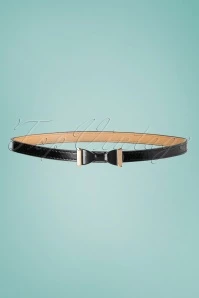 60s Summer Love Bow Belt In Black