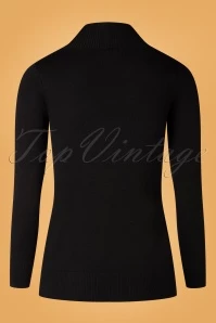 50s Open Front Cardi In Black 4 50s Open Front Cardi In Black - Image 2