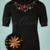 50s Julie Floral Top In Black -King Louie Shop 203065 Mak Sweater 39573 Top Black Floral 07222021 002Z category