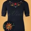 50s Julie Floral Top In Navy -King Louie Shop 203073 Mak Sweater 39574 Top Blue Floral 07222021 003Z category