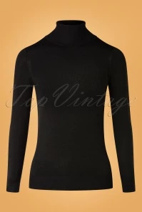 60s Turtleneck Sweater In Black