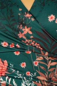 50s Colette Floral Swing Dress In Dark Green 5 50s Colette Floral Swing Dress In Dark Green - Image 3