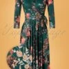 50s Colette Floral Swing Dress In Dark Green -King Louie Shop 204541 Vintage Chic 39848 Green Pink Dress 20210813 001W1 category