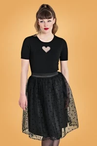 Bunny 50s Amandine Swing Skirt In Black