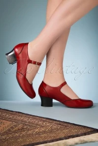 60s Fayette Mary Jane Pumps In Deep Red 5 60s Fayette Mary Jane Pumps In Deep Red - Image 3
