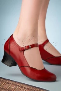 60s Fayette Mary Jane Pumps In Deep Red