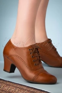 40s Fly Shoe Booties In Brandy