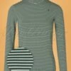 Blutsgeschwister 60s Lonely Lips Stripes Turtleneck Top In Deep Forest Green -King Louie Shop 204963 Blutsgeschwister 37700 Top Green Stripes 08252021 007Z category