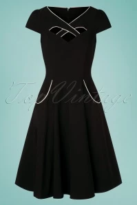 Vixen 50s Connie Swing Dress In Black 4 Vixen 50s Connie Swing Dress In Black - Image 2