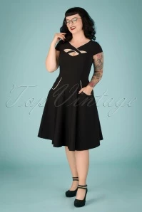 Vixen 50s Connie Swing Dress In Black 3 Vixen 50s Connie Swing Dress In Black