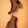 60s Shake Your Bootie Gingham Ankle Booties In Wine And Brown -King Louie Shop 205695 Banned 37581 Booties Heels Pumps Brown Beige 09012021 000015 W category