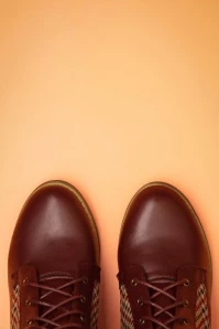 60s Shake Your Bootie Gingham Ankle Booties In Wine And Brown 6 60s Shake Your Bootie Gingham Ankle Booties In Wine And Brown - Image 4