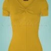 Vixen 50s Rhiannon Bow Top In Mustard -King Louie Shop 206554 Vixen 39201 Rhiannon Top Mustard 210913 001W category
