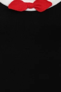 50s Freya Knitted Top In Black And Red 4 50s Freya Knitted Top In Black And Red - Image 2