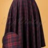 50s Adore Her Check Swing Skirt In Navy And Red