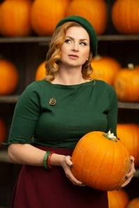 50s Addicted Sweater In Forest Green