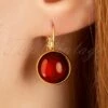 60s Goldplated Dot Earrings In Dark Samba Red 2 60s Goldplated Dot Earrings In Dark Samba Red -King Louie Shop 210030 Urban Hippies 40869 Goldplated Dot Earrings Red200302 040M W category
