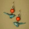 60s Goldplated Birdie Earrings In Blue And Red -King Louie Shop 210136 Urban Hippies 40876 Earrings Birds Red Blue 10252021 000006 W category