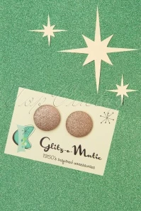 50s Glitter Studs Earrings In Champagne Gold