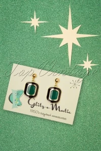 60s Retro Squares Earrings In Gold