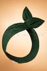 50s Hair Scarf In Forest Green