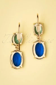 50s Carol Earrings In Gold And Blue 6 50s Carol Earrings In Gold And Blue - Image 4