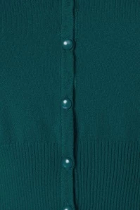 50s Nyla Cropped Cardigan In Peacock Blue 5 50s Nyla Cropped Cardigan In Peacock Blue - Image 3