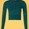 50s Nyla Cropped Cardigan In Peacock Blue -King Louie Shop 212721 Mak Sweater 41595 Cardigan Crop Peacock 10162019 003W category