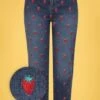 Bunny 50s Strawberry Jeans In Denim Blue
