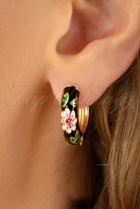60s My Flower Earrings In Black