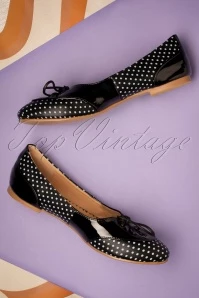 50s Oxford Isabella Flats In Black