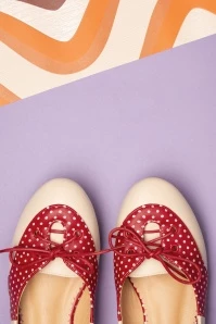 50s Oxford Isabella Flats In Nude And Red 5 50s Oxford Isabella Flats In Nude And Red - Image 3