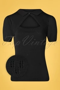50s Beth Knit Top In Black