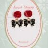 50s Black Bowtie Rose Earrings 1 50s Black Bowtie Rose Earrings -King Louie Shop 215531 Sweet Cherry 41928 Earrings Rose Bowtie Black Red 022222 601 W category