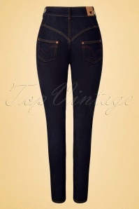 50s Doris Skinny Jeans In Dark Blue 6 50s Doris Skinny Jeans In Dark Blue - Image 4